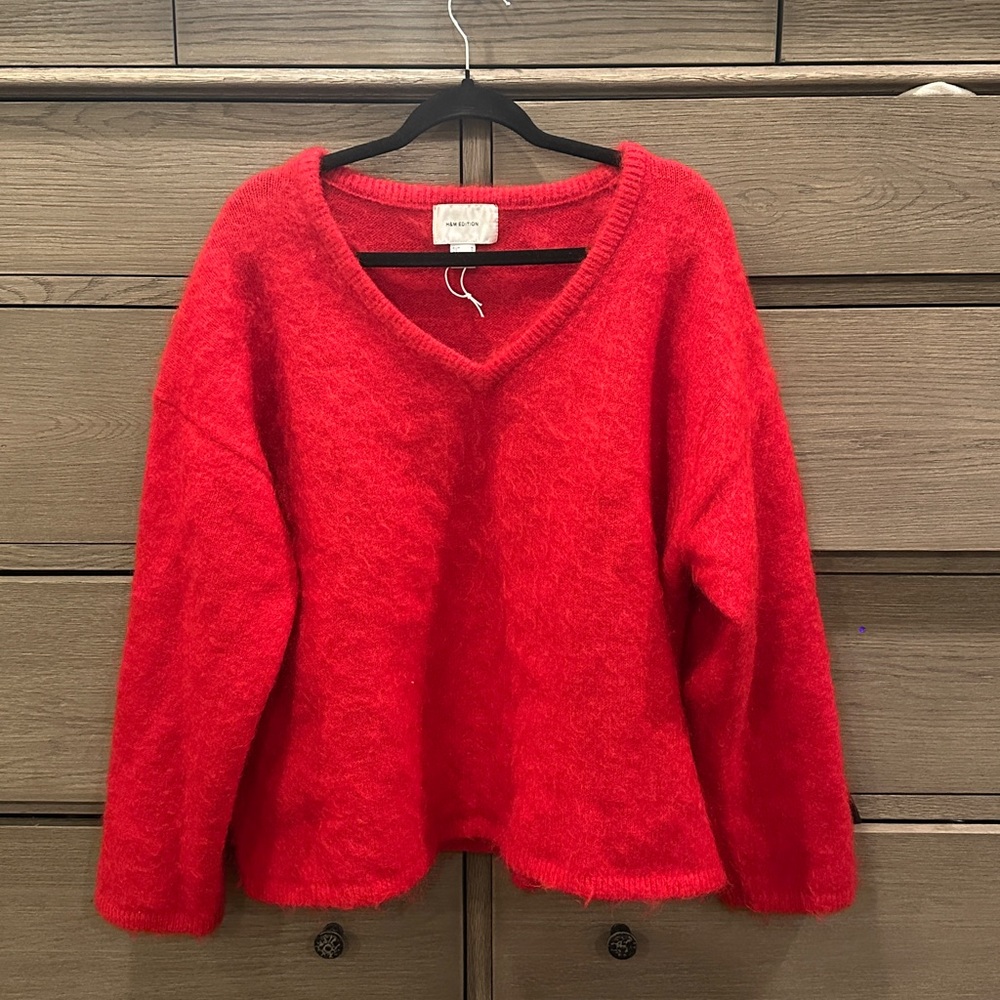 H&M Red V-Neck Sweater